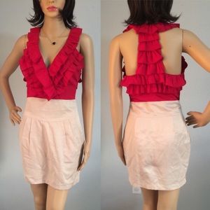 Ivory and Red Ruffle Dress from Hello Miss